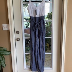 Blue and White Jumpsuit